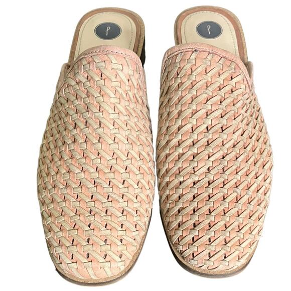 JOURNEE SIGNATURE PERRI Women's Pink‎ & Tan Woven Leather Slip-On Mule Size 9 - Picture 5 of 11